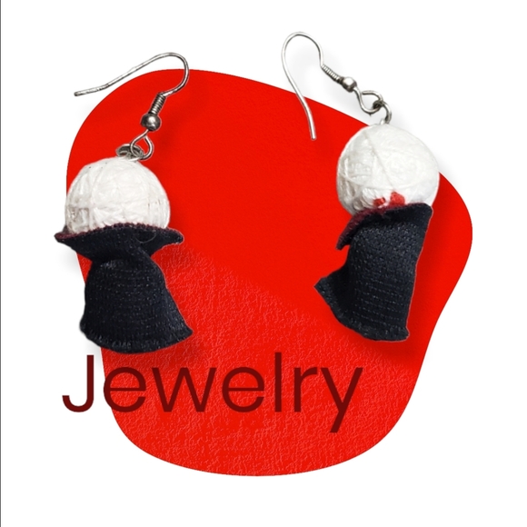 Little Voodoo Doll Man Vampire Guy Pair of Earrings - Picture 3 of 12